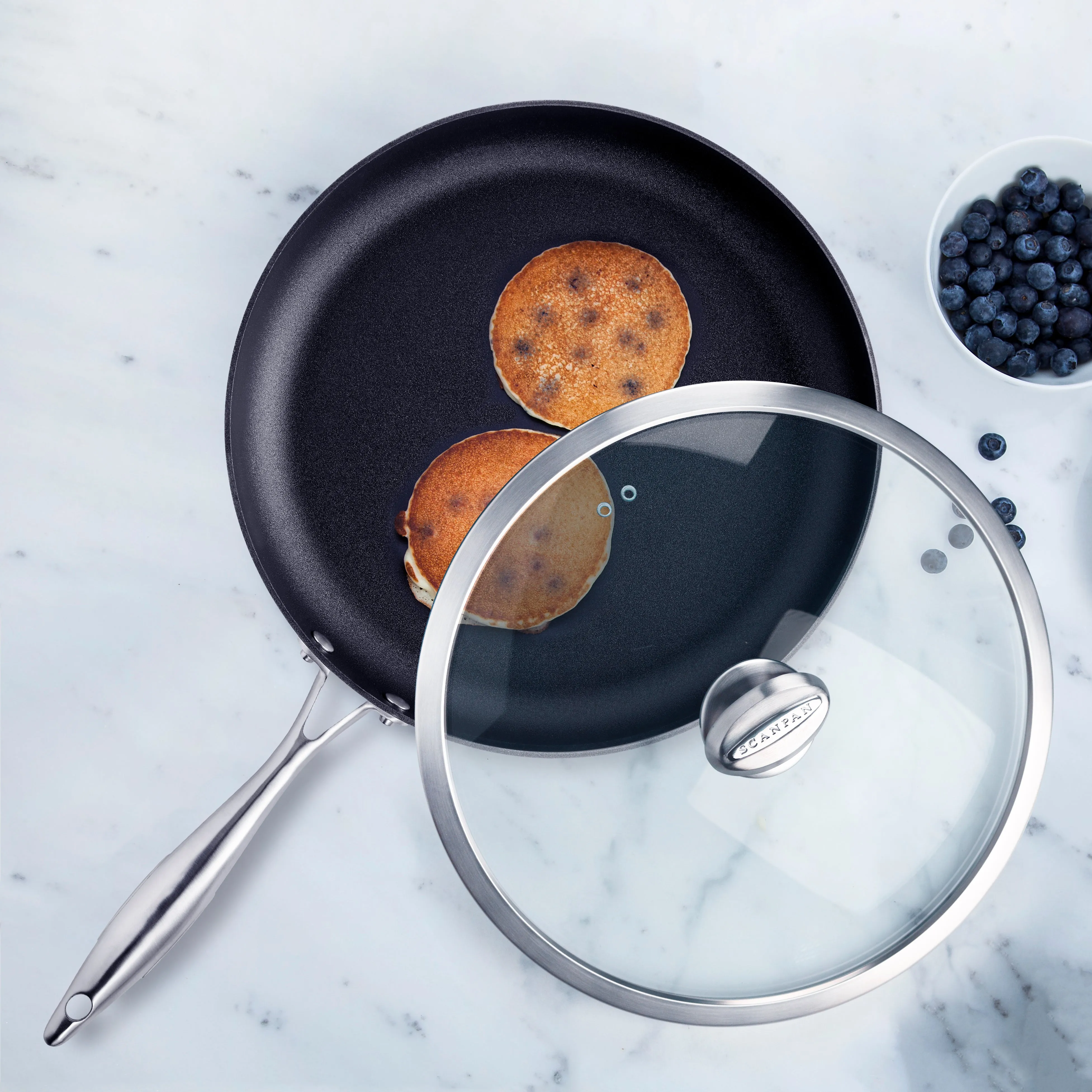 Scanpan CX  12.5" Stainless Steel Nonstick Fry Pan with Lid
