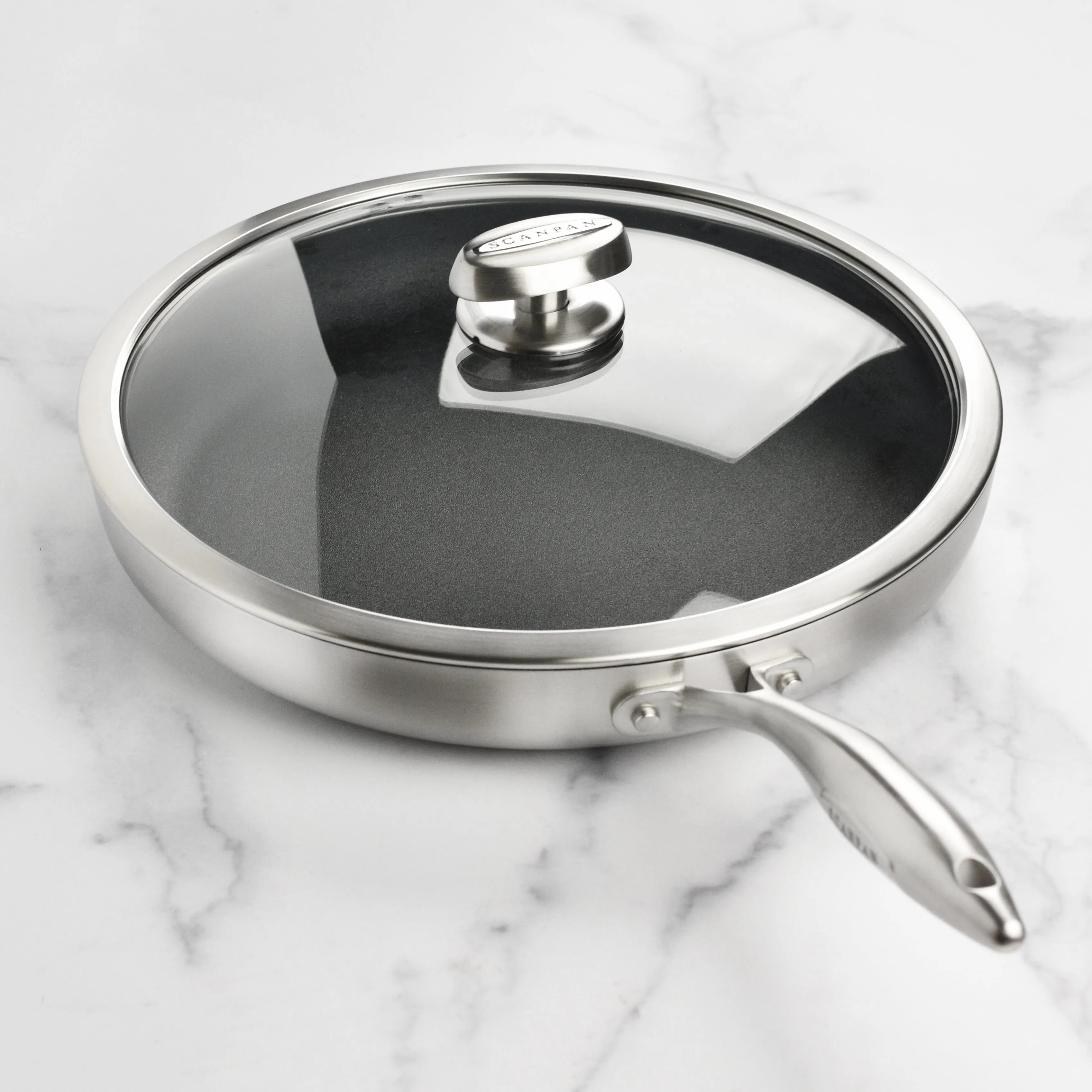 Scanpan CX  12.5" Stainless Steel Nonstick Fry Pan with Lid