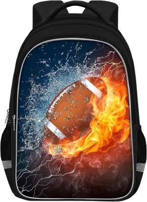 School Backpack for Boys - American Football Boys Backpack for Kids Children Teens Elementary Middle School - Students Bag for Ages 6-18,17″Bookbag Multifunctional Large Capacity