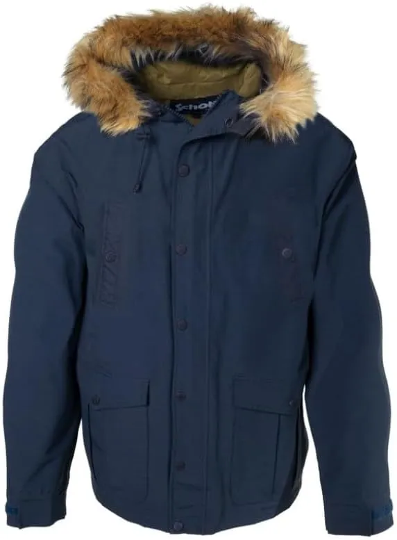 Schott Waterproof Cotton Blend Down Filled Parka, Navy
