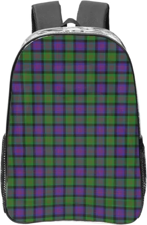Scottish Clan Macdonald Donald Tartan Plaid Lightweight Clear Backpack - Transparent Bag For Work, Gym & Stadium Compliance