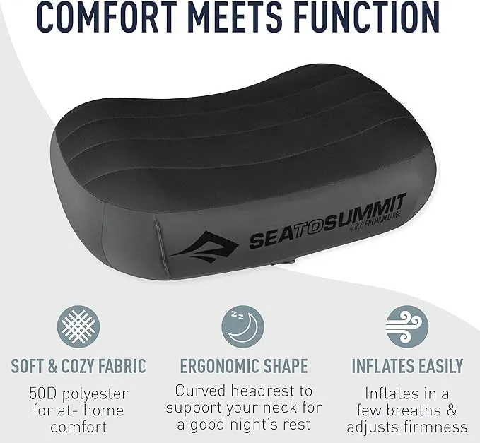 Sea to Summit Aeros Premium Inflatable Travel Pillow, Deluxe (22 x 14), Lime