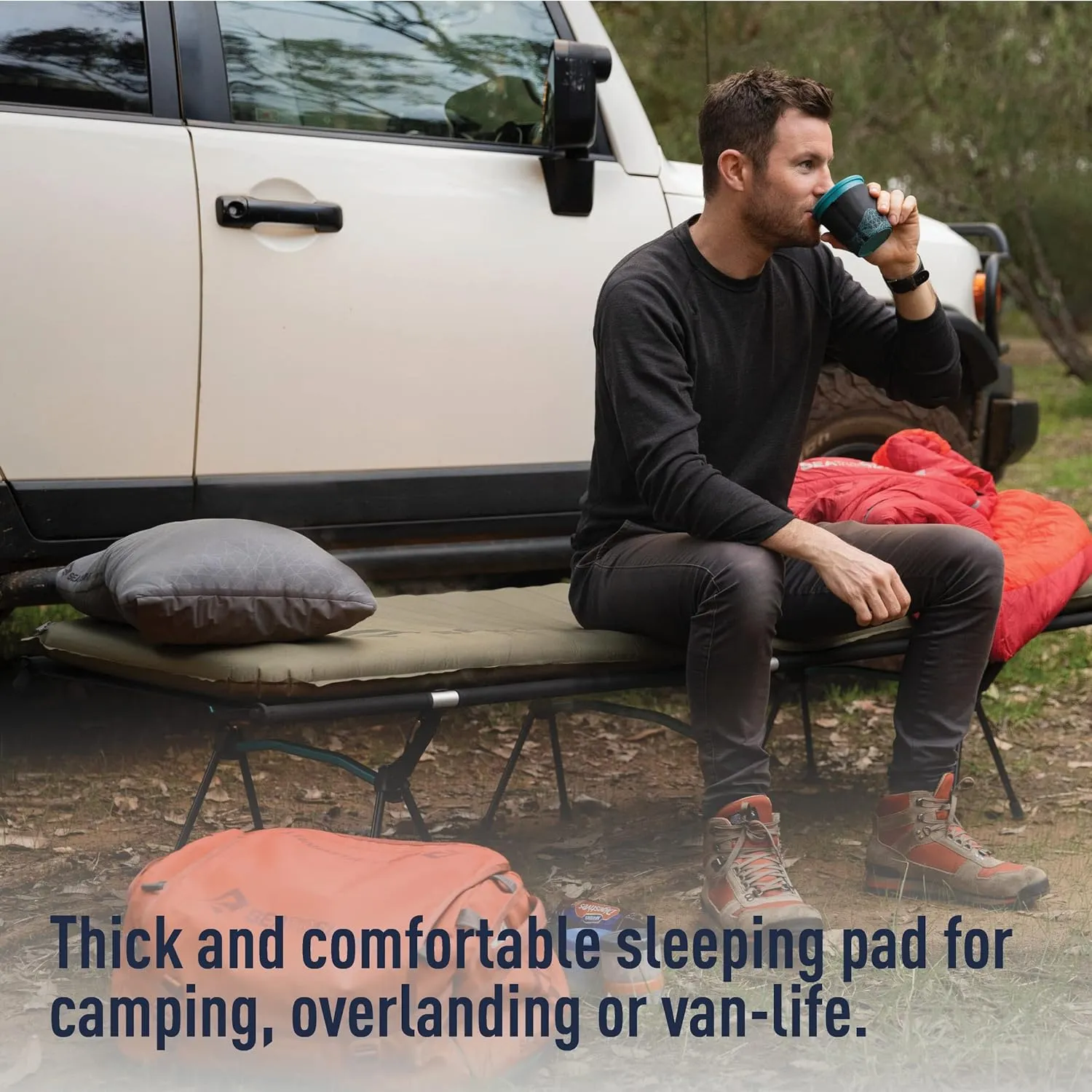 Sea to Summit Camp Plus Self-Inflating Foam Sleeping Mat for Camping, Tapered - Regular (72 x 20 x 3 inches)
