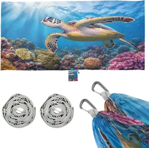 Sea Turtle Camping Hammock, Single Portable Hammocks with Tree Straps & Attached Carry Bag, 330Lbs Capacity Perfect for Outside Indoor Hiking Beach Backpack Travel