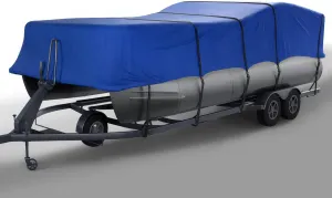 Seal Skin Covers Heavy-Duty Pontoon Boat Cover, Waterproof & UV Resistant, Fits 17 to 19ft L & Up to 102” W, Marine-Grade Protection with Secure Straps & Elastic Hem, All Weather Protection