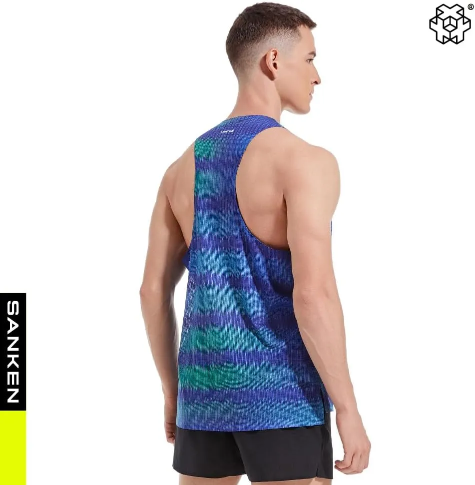 Seamless Marathon Tank Top Lightweight Running Singlet Shirt Dry Fit Workout Sleeveless T-Shirt