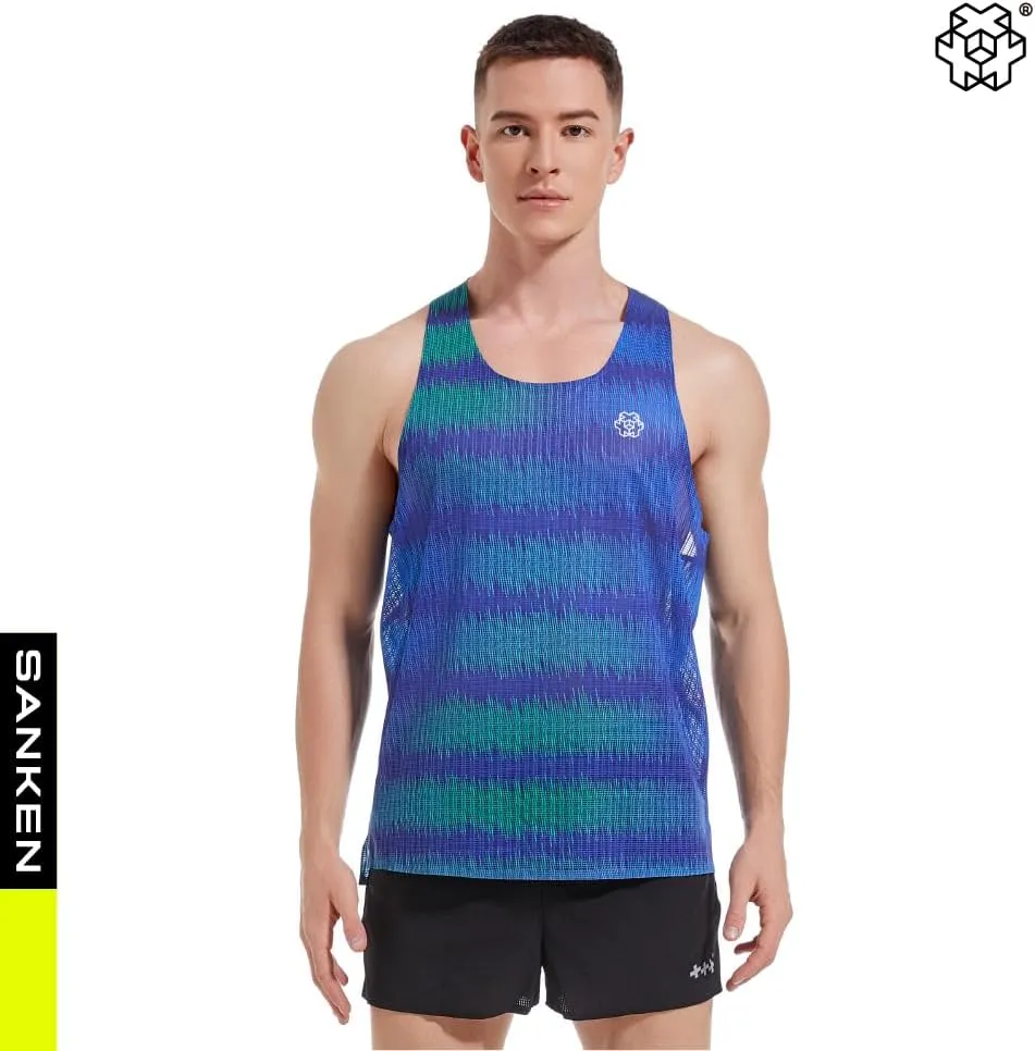 Seamless Marathon Tank Top Lightweight Running Singlet Shirt Dry Fit Workout Sleeveless T-Shirt
