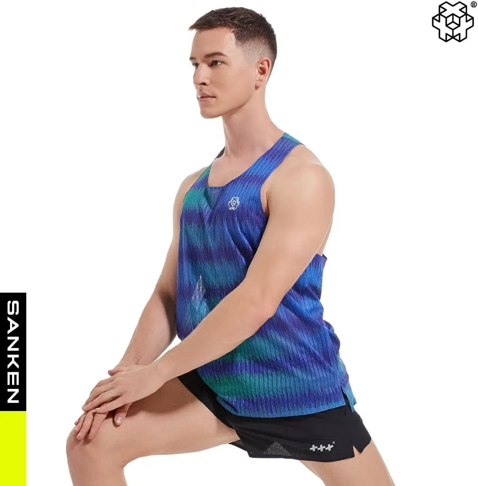 Seamless Marathon Tank Top Lightweight Running Singlet Shirt Dry Fit Workout Sleeveless T-Shirt