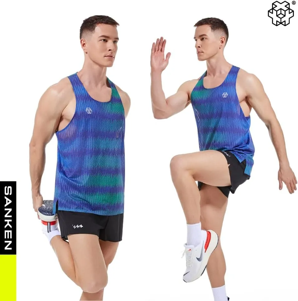 Seamless Marathon Tank Top Lightweight Running Singlet Shirt Dry Fit Workout Sleeveless T-Shirt