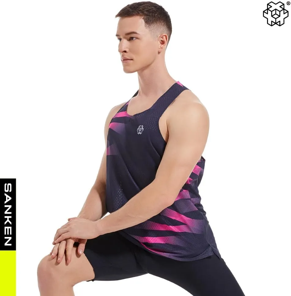 Seamless Marathon Tank Top Lightweight Running Singlet Shirt Dry Fit Workout Sleeveless T-Shirt