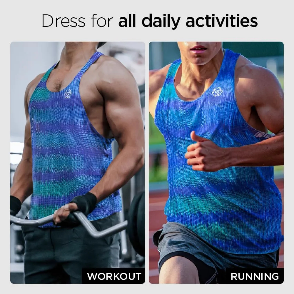 Seamless Marathon Tank Top Lightweight Running Singlet Shirt Dry Fit Workout Sleeveless T-Shirt