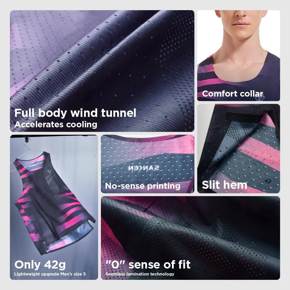 Seamless Marathon Tank Top Lightweight Running Singlet Shirt Dry Fit Workout Sleeveless T-Shirt