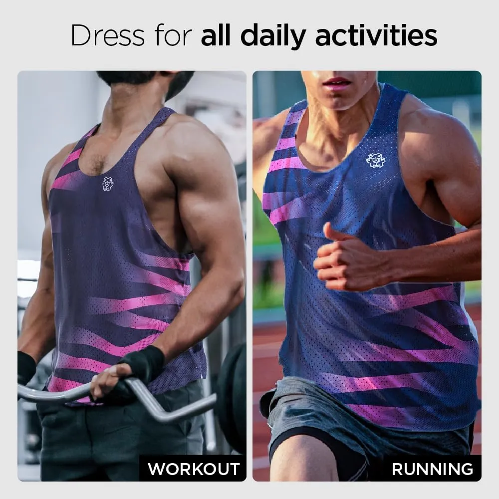 Seamless Marathon Tank Top Lightweight Running Singlet Shirt Dry Fit Workout Sleeveless T-Shirt