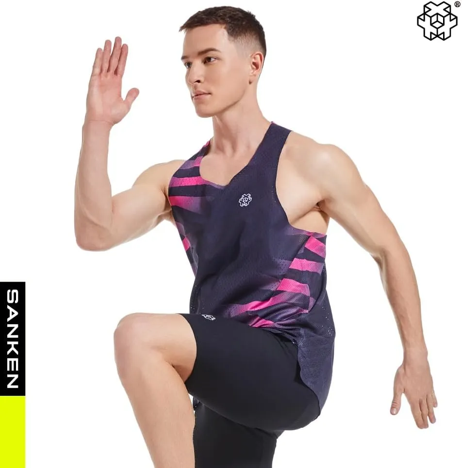 Seamless Marathon Tank Top Lightweight Running Singlet Shirt Dry Fit Workout Sleeveless T-Shirt