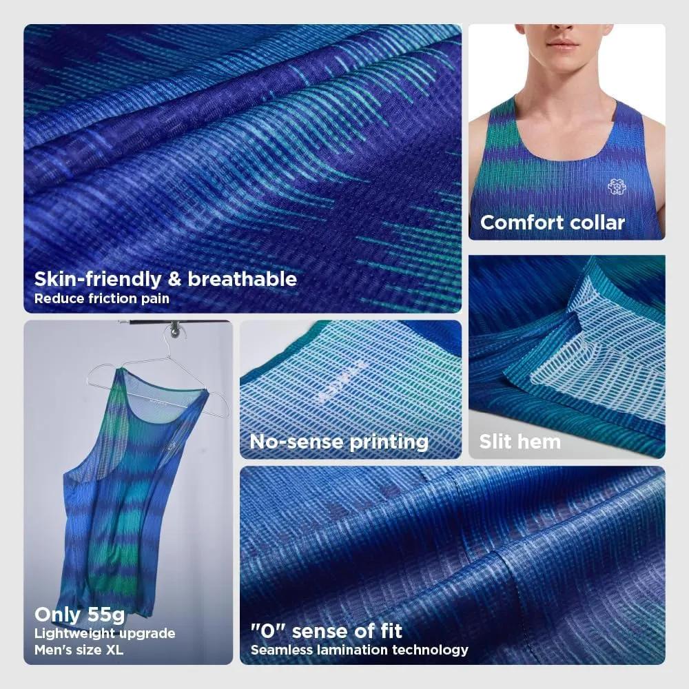 Seamless Marathon Tank Top Lightweight Running Singlet Shirt Dry Fit Workout Sleeveless T-Shirt