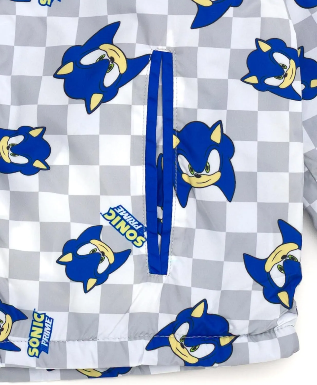 SEGA Sonic the Hedgehog Zip Up Waterproof Rain Jacket Little Kid to Big Kid Sizes (4-10)