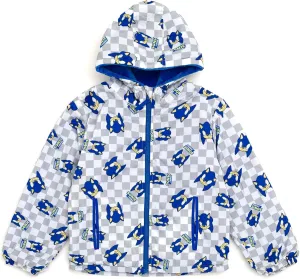 SEGA Sonic the Hedgehog Zip Up Waterproof Rain Jacket Little Kid to Big Kid Sizes (4-10)