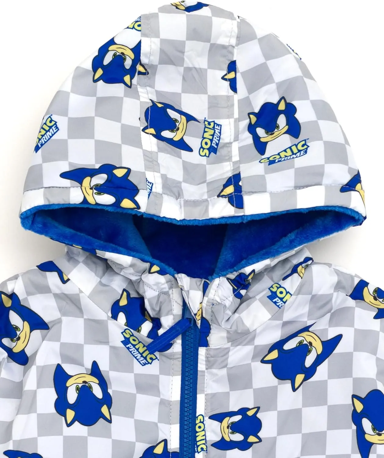 SEGA Sonic the Hedgehog Zip Up Waterproof Rain Jacket Little Kid to Big Kid Sizes (4-10)