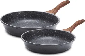 SENSARTE Nonstick Frying Pan Skillets, Swiss Granite Coating Omelette Pans, Healthy Cookware Chef's Pans, PFOA Free (8 10 Inch)