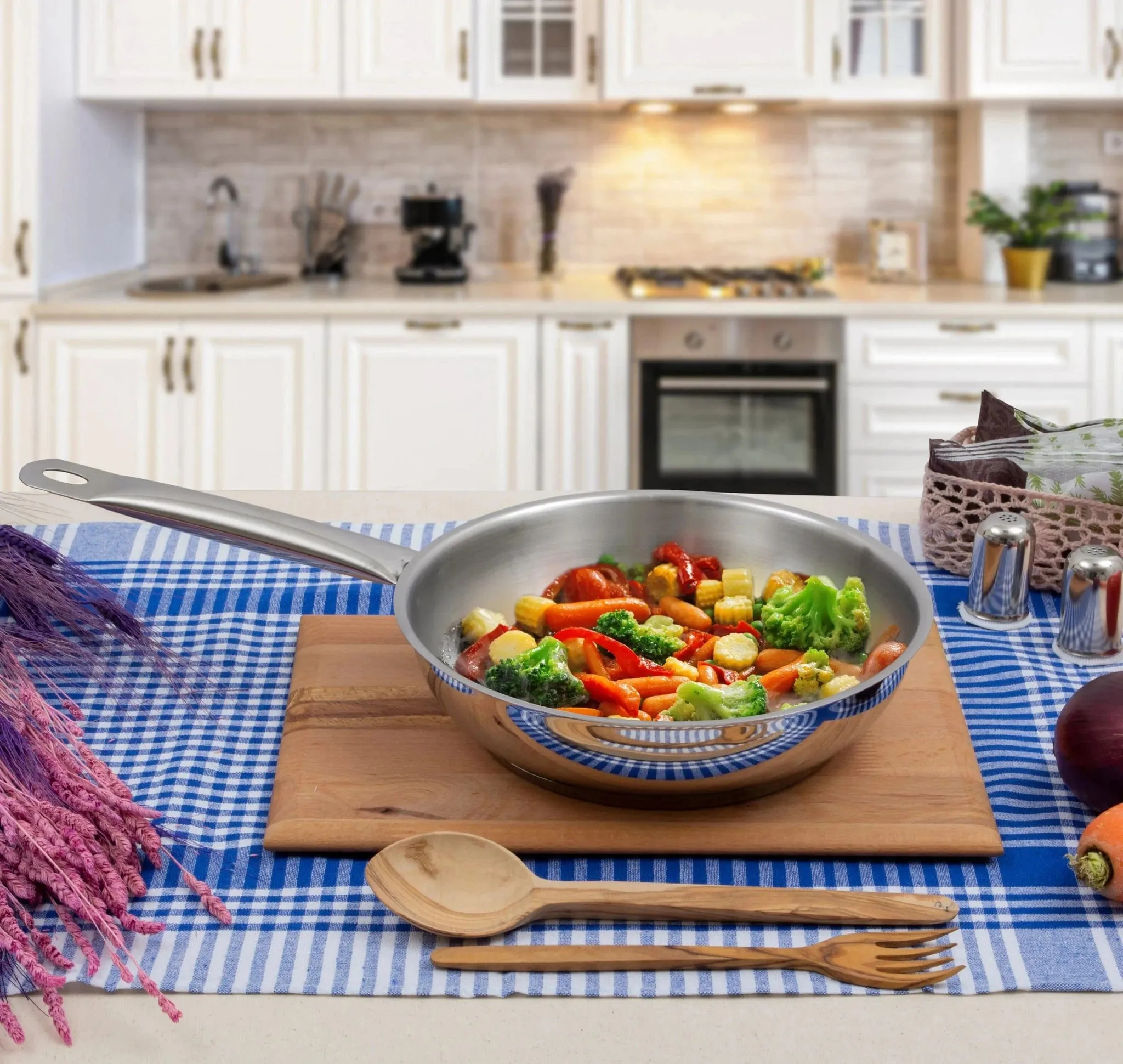Serenk Stainless Steel Frying Pan – 24 cm Nonstick Essential