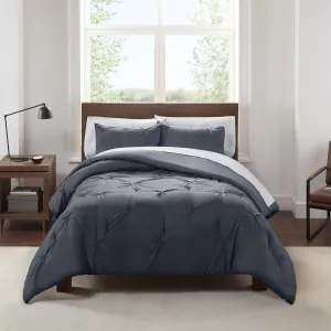 SERTA Simply Clean Lightweight 5 Piece Pleated Bed in a Bag for All Season, Full, Castlerock