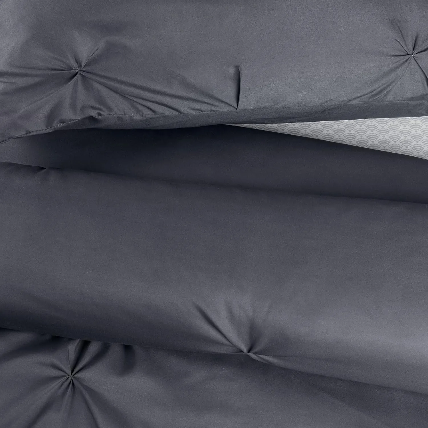 SERTA Simply Clean Lightweight 5 Piece Pleated Bed in a Bag for All Season, Full, Castlerock