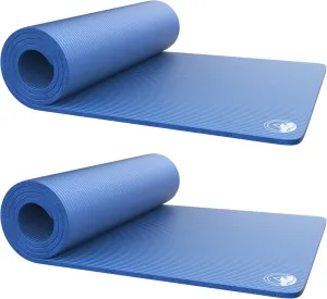 Set of 2 Foam Sleeping Mats for Camping – 0.5-Inch Waterproof Sleep Pad Set with Carry Straps for Cots, Tents, or Sleepovers by Wakeman (Blue)