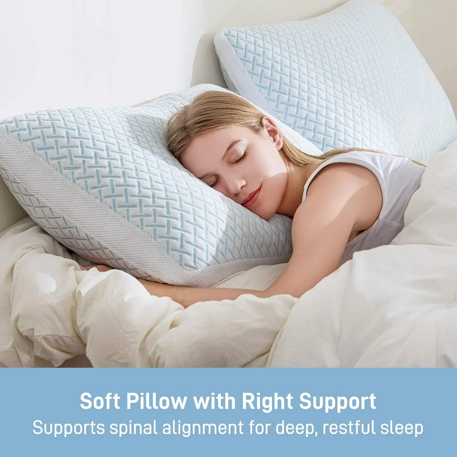 Shredded Memory Foam Cooling Soft Pillow King Size, Adjustable Hypoallergenic Hotel Quality Pillow for Side, Back and Stomach Sleeper, Bamboo Viscose Cover, Oeko-TEX Certified