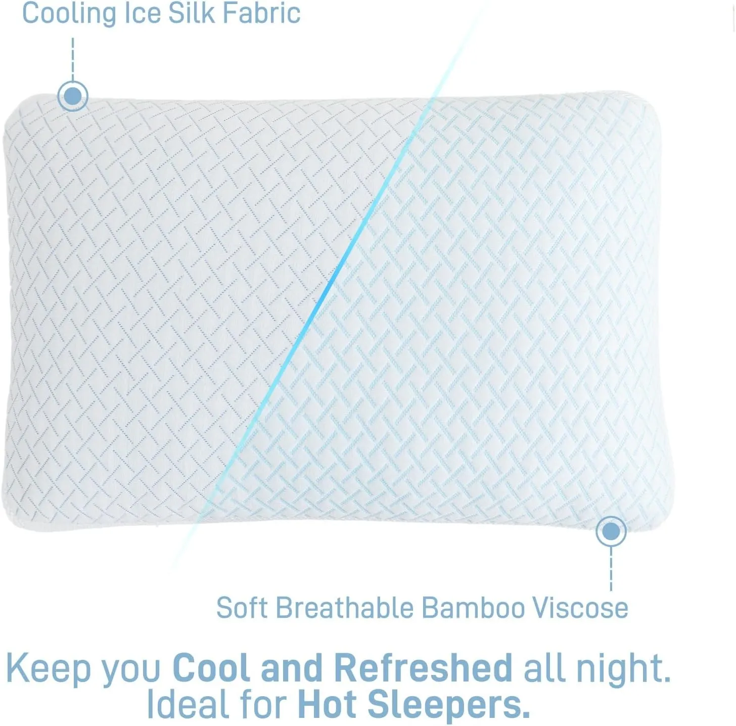 Shredded Memory Foam Cooling Soft Pillow King Size, Adjustable Hypoallergenic Hotel Quality Pillow for Side, Back and Stomach Sleeper, Bamboo Viscose Cover, Oeko-TEX Certified