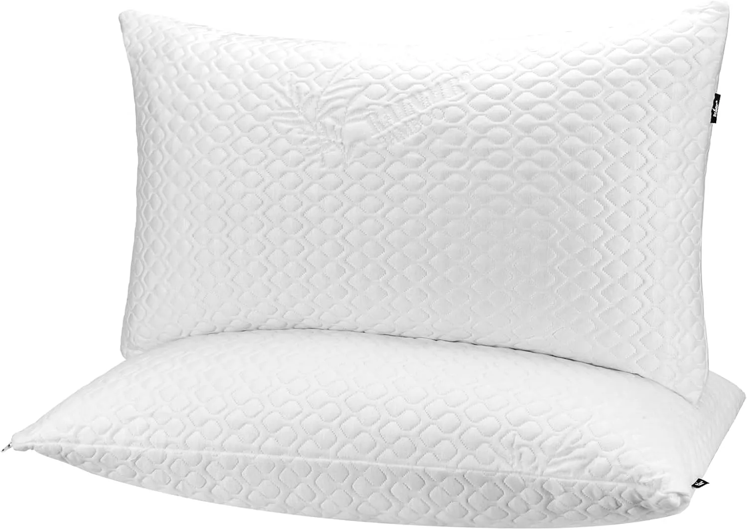 Shredded Memory Foam Pillows for Sleeping, Adjustable Pillows King Size Set of 2, Good for Side, Back Sleeper with Washable Cooling Cover