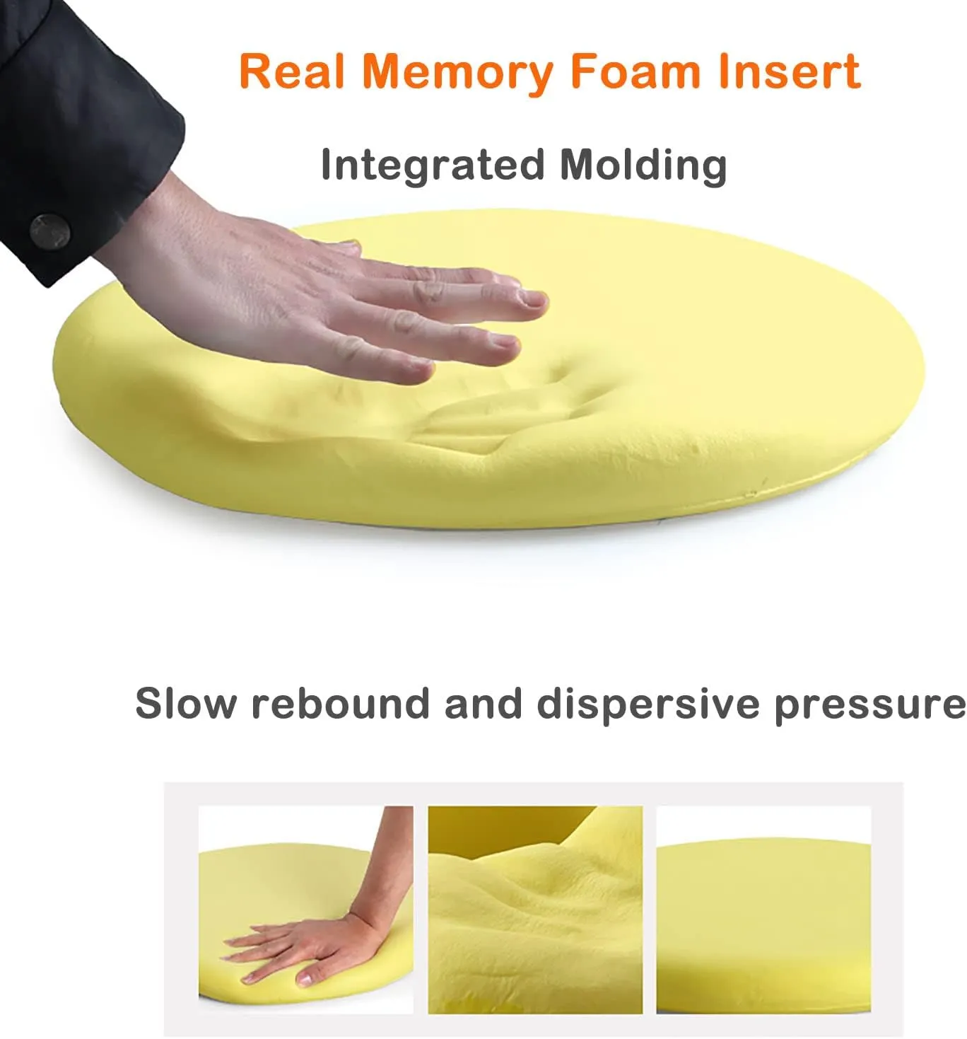 Sigmat Memory Foam Seat Cushion Anti-slip Soft Round Stool Cushion Chair Pad 13 Inch Camel
