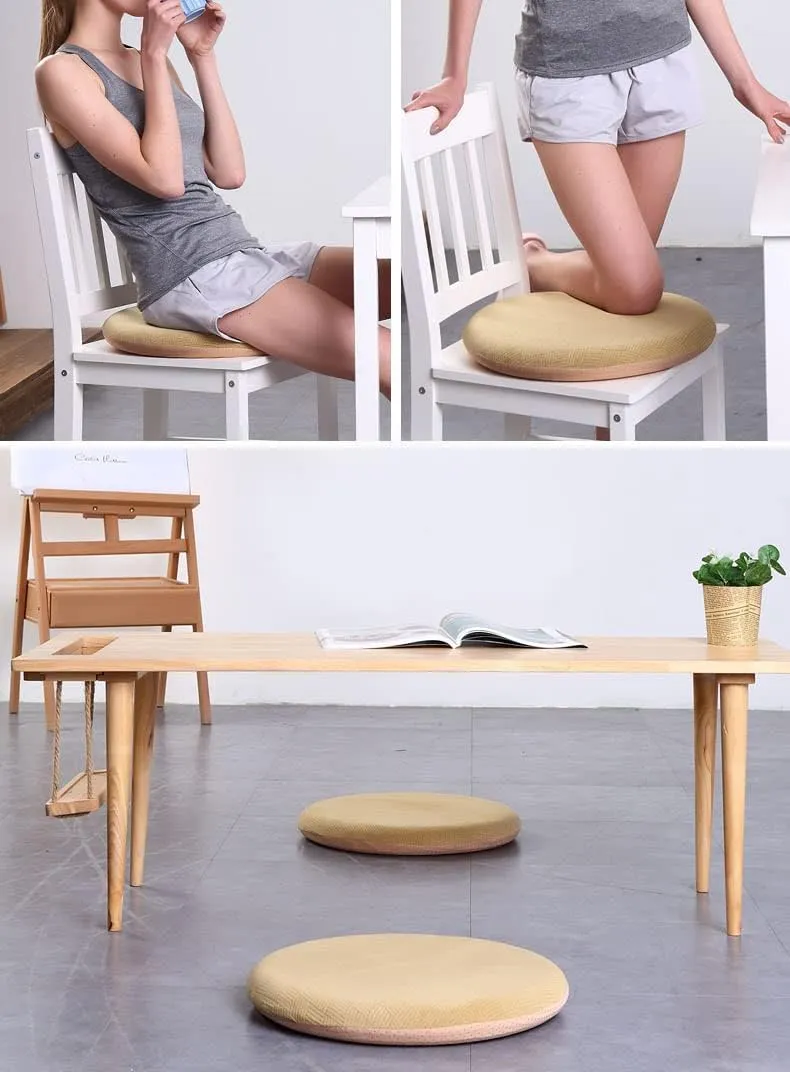 Sigmat Memory Foam Seat Cushion Anti-slip Soft Round Stool Cushion Chair Pad 13 Inch Camel