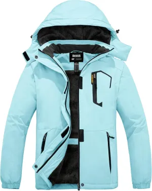 Skieer Women's Waterproof Ski Jacket Warm Winter Coat Fleece Snowboarding Coat