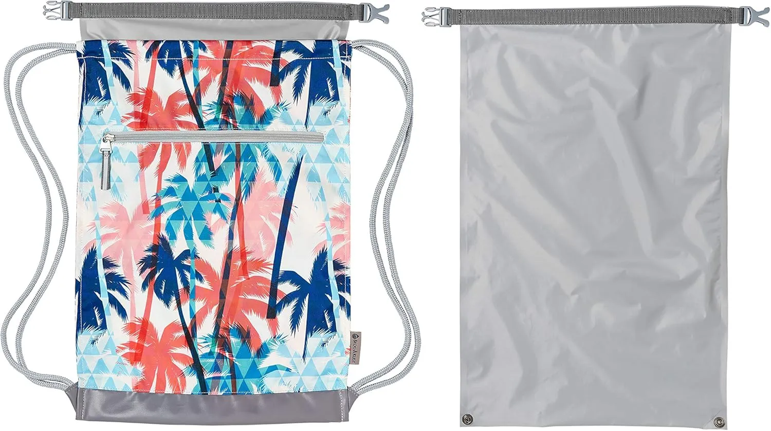 Skog Å Kust GymSak | Patented 2-in-1 Drawstring Cinch Bag with Removable Waterproof Dry Bag | Palm