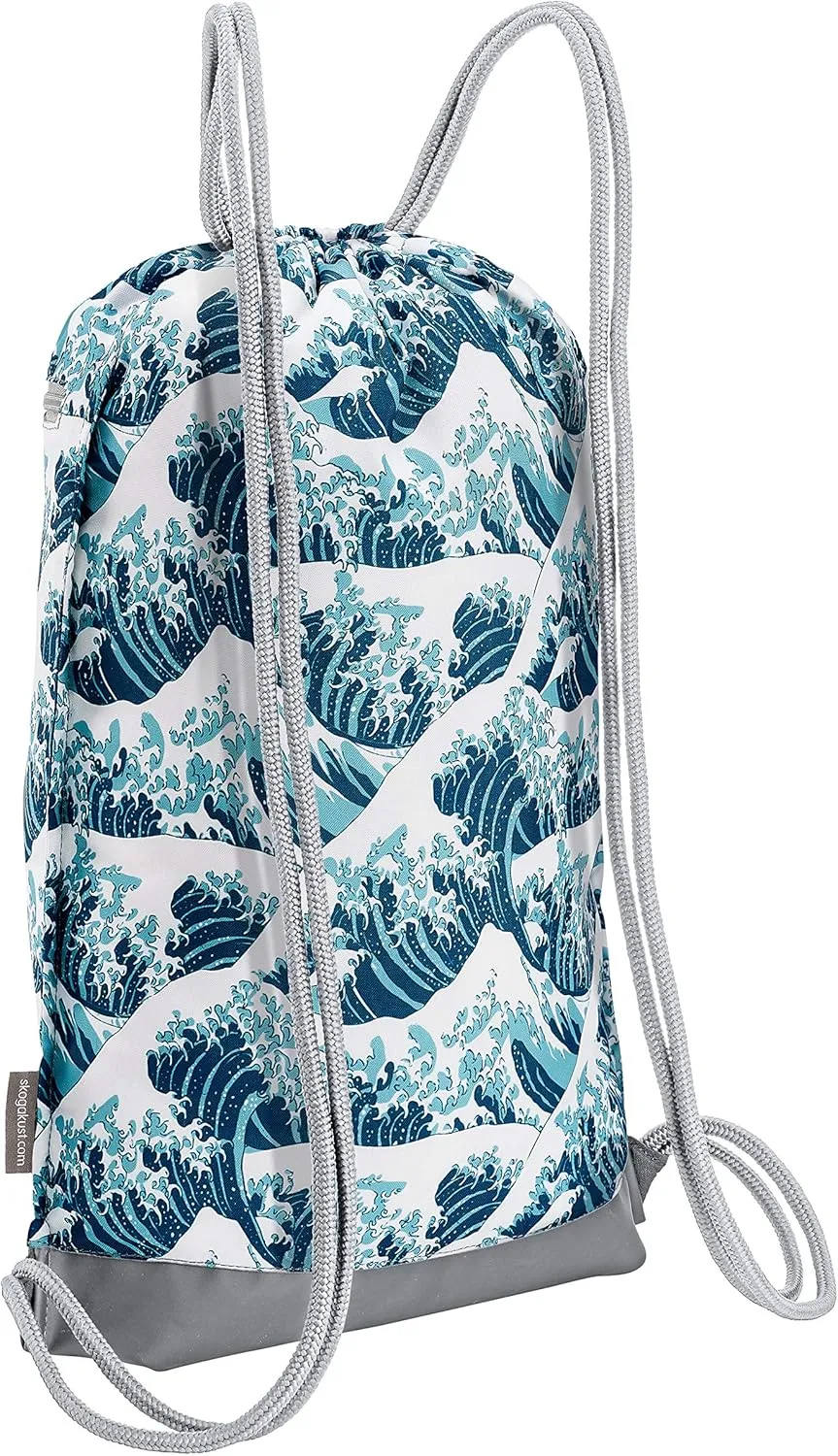 Skog Å Kust GymSak | Patented 2-in-1 Drawstring Cinch Bag with Removable Waterproof Dry Bag | Waves