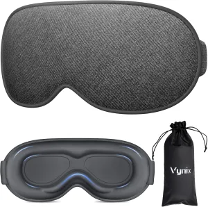 Sleep Mask for Men Women - Blackout Eye Masks for Sleep, Zero Pressure 3D Sleeping Mask, Adjustable Light Blocking Eye Cover Blindfold for Travel, Nap, Night Work, Office - Gray