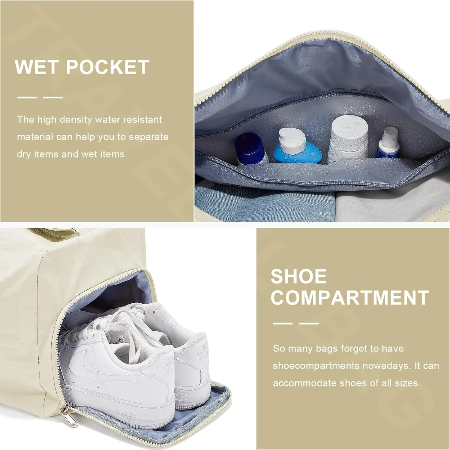 Small Gym Bag with Shoe Compartment, Workout Sport Duffle Bag for Women Travel, Waterproof Shoulder Overnight Bags Lightweight Carry on Tote Bags for Swim, Yoga, Dance