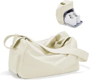 Small Gym Bag with Shoe Compartment, Workout Sport Duffle Bag for Women Travel, Waterproof Shoulder Overnight Bags Lightweight Carry on Tote Bags for Swim, Yoga, Dance