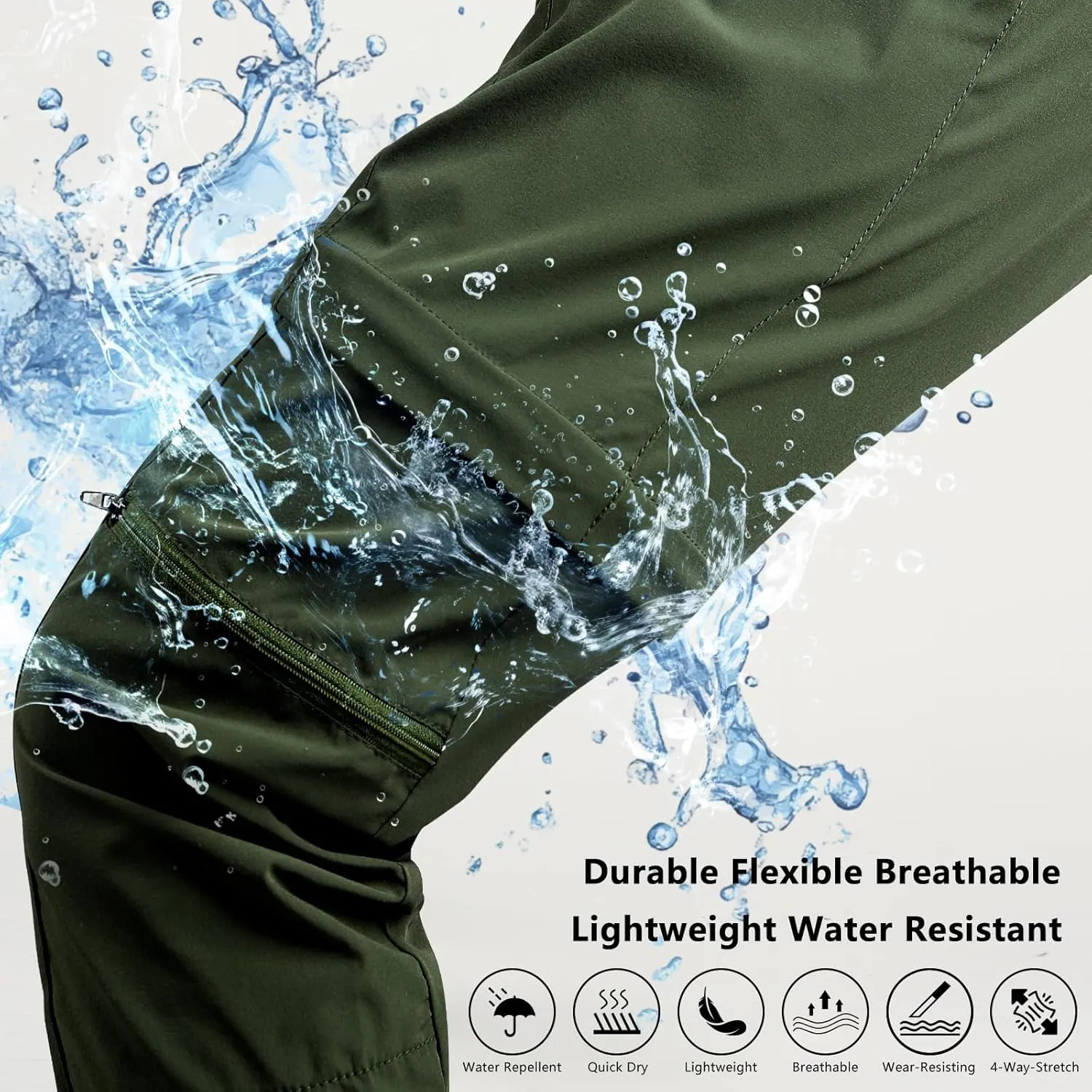 smawell Women's Hiking Pants Convertible Lightweight Zip-Off Outdoor Pants Quick Dry Joggers with Pocket