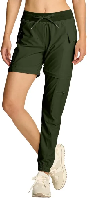 smawell Women's Hiking Pants Convertible Lightweight Zip-Off Outdoor Pants Quick Dry Joggers with Pocket