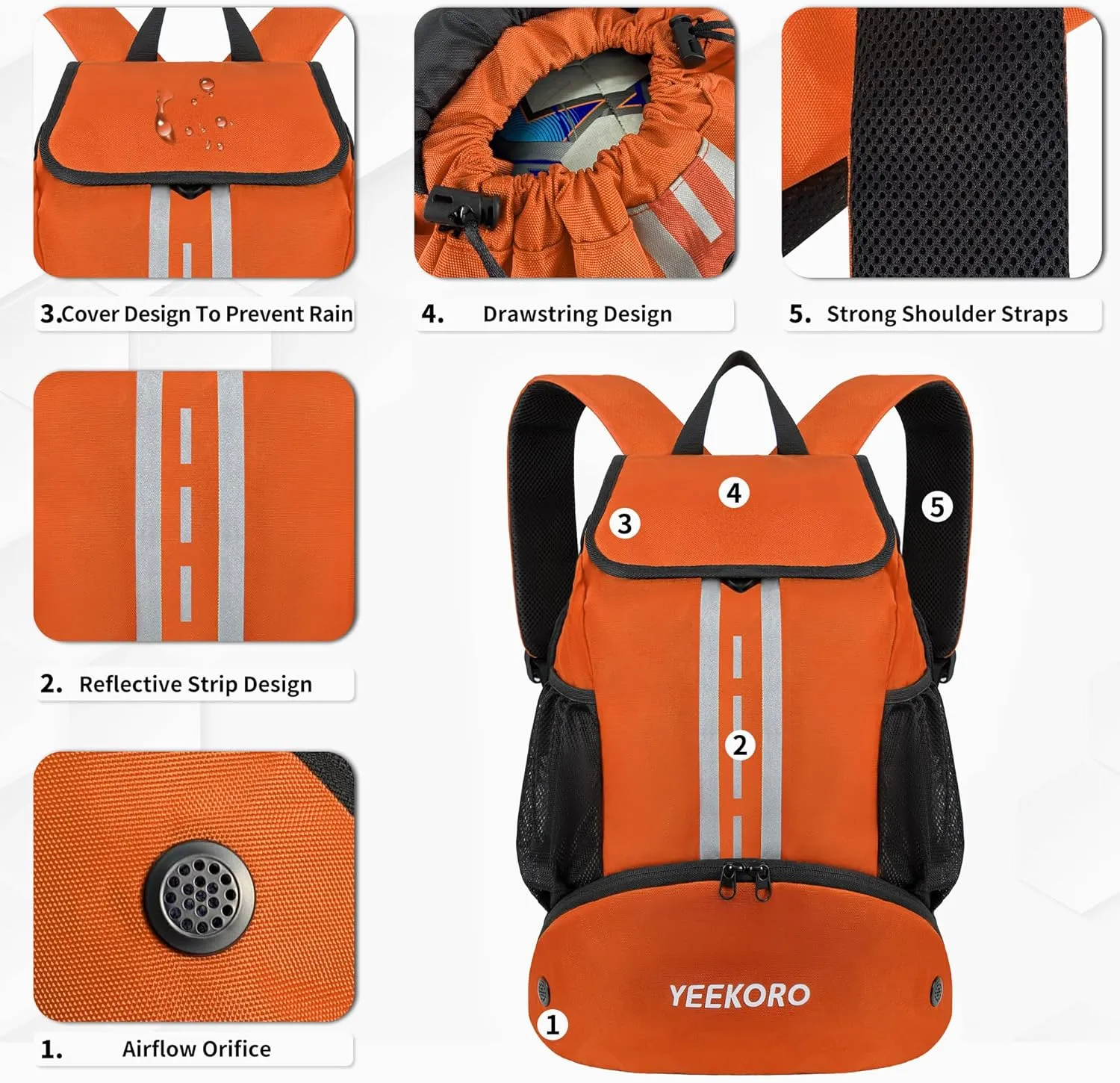 Soccer Backpack Multifunctional Sport Gym Bags with Dry-wet Separate & Shoe Compartment for Basketball Volleyball