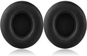 Solo 2 Wired Replacement Earpads - JECOBB Ear Cushion Pads with Protein Leather and Memory Foam for Beats Solo2 Wired On-Ear Headphones by Dr. Dre ONLY (DO NOT FIT Solo 2/3 Wireless) (Black)