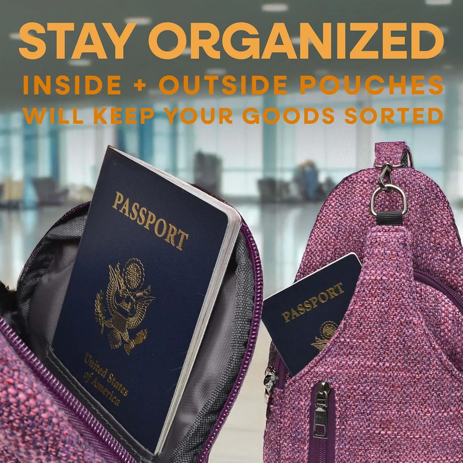 Sonoma Antitheft Daypack Crossbody Sling Backpack, USB Charging, Lightweight Day Pack for Travel, Hiking, Everyday, Regular Mauve Floral