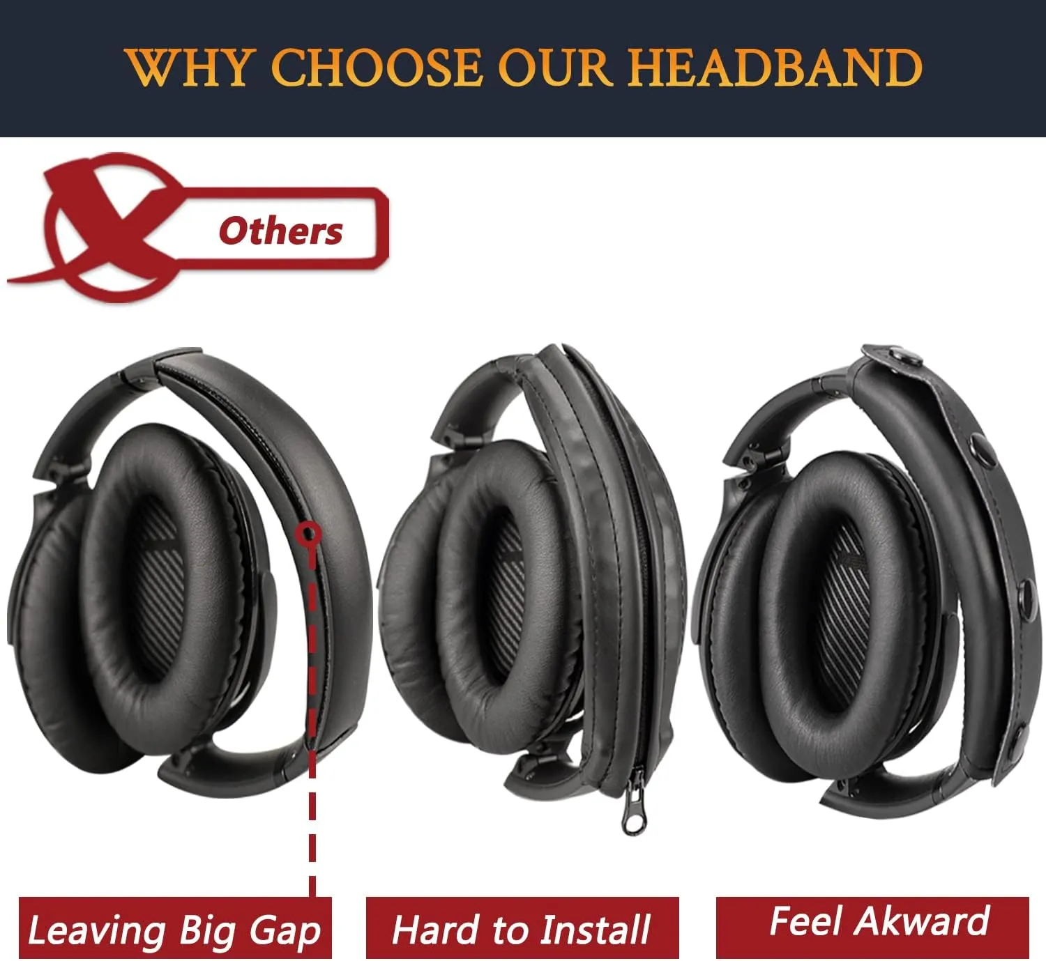 SOULWIT Replacement Headband Pad Kit for Bose QC35 & QuietComfort 35 II (QC35 ii) Headphones, Easy DIY Installation (Black)