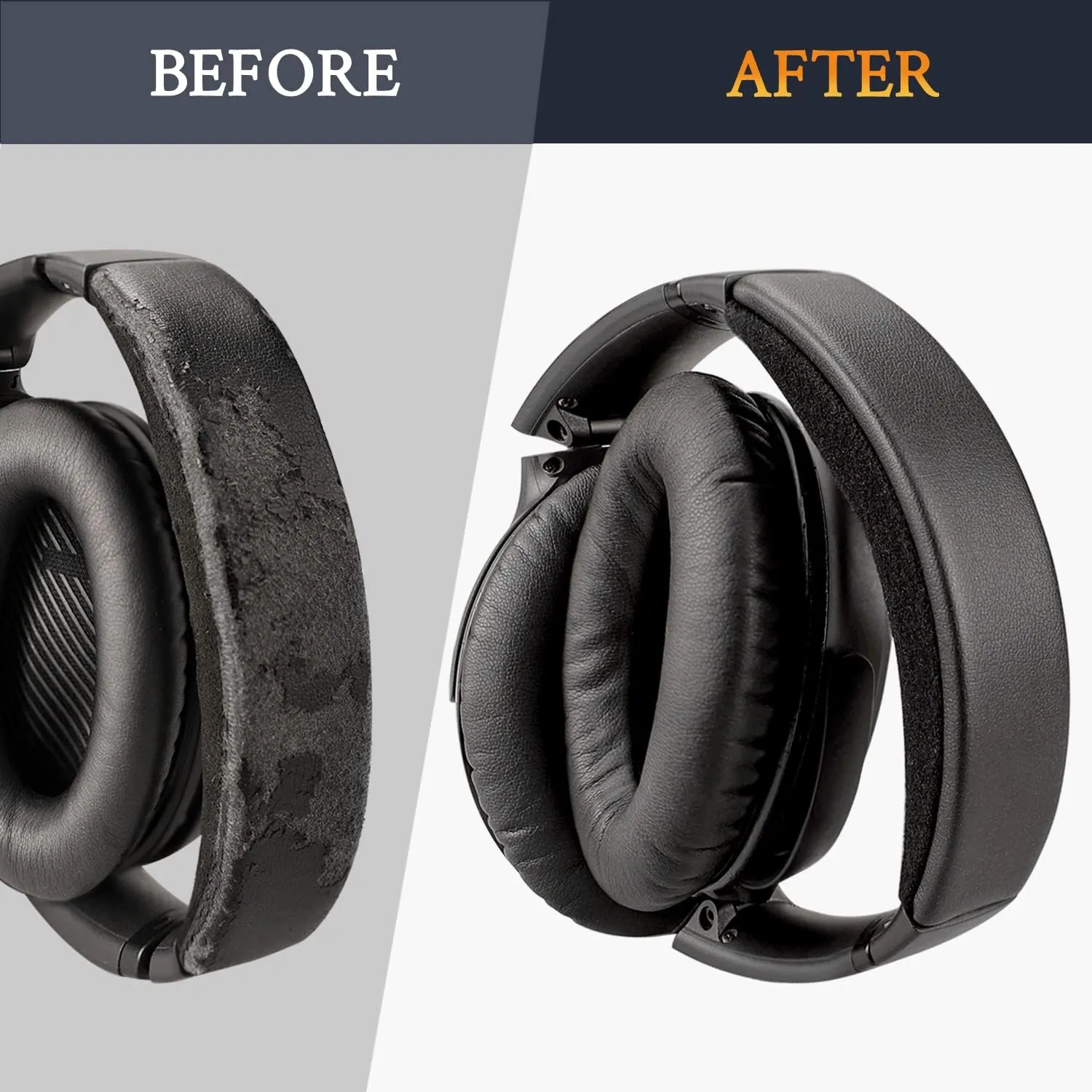 SOULWIT Replacement Headband Pad Kit for Bose QC35 & QuietComfort 35 II (QC35 ii) Headphones, Easy DIY Installation (Black)