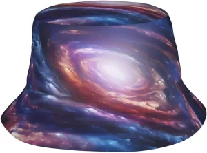 (Space Spiral Cosmic Energy) Outdoor Bucket Hat Unisex Sunshade Hat Cool Sun Cap for Men and Women Black
