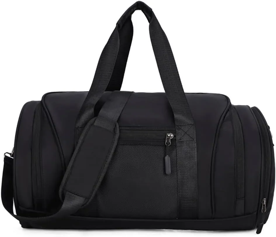 Sports Gym Bag Travel Bag Shoe Compartment with Wet Pocket for Men and Women Fitness Yoga Training Bag (Color : Black) (Black)