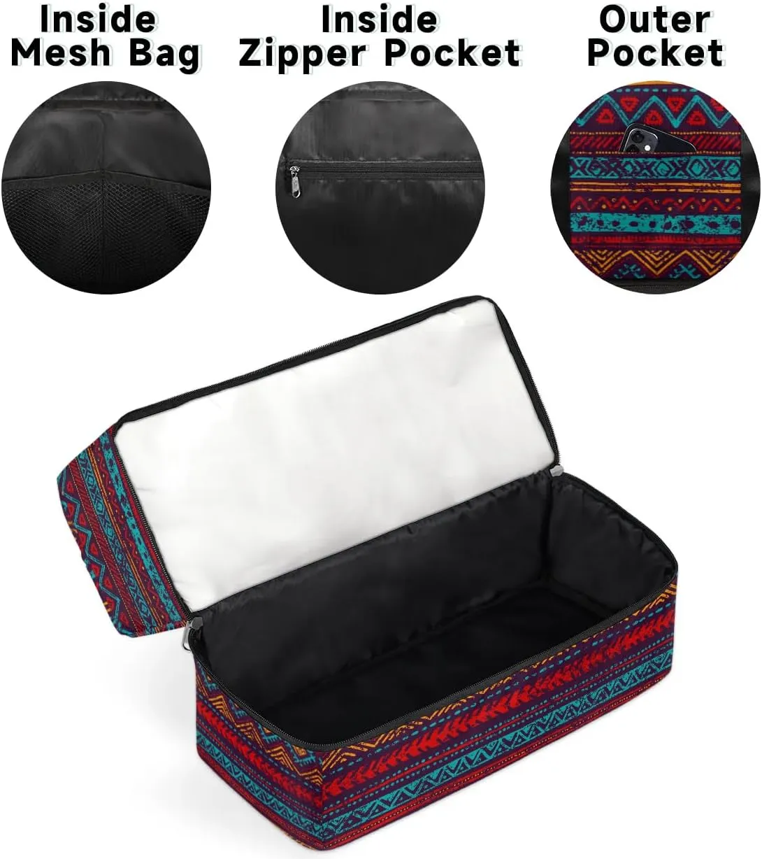 Sports Gym Bag Western Ethnic Aztec Travel Duffel Bag Waterproof Lightweight Swim Bag Travel Tote Luggage Weekender Overnight Handbag Workout Bag with Shoes Compartment for Women Men