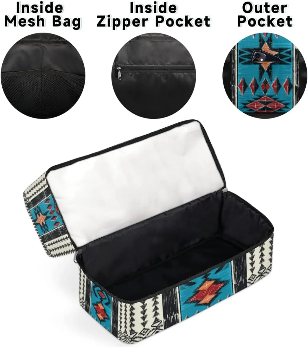 Sports Gym Duffel Bag - Aztec Boho Travel Tote, Waterproof Lightweight Swim Luggage, Weekender Overnight Handbag With Shoes Compartment for Women Men