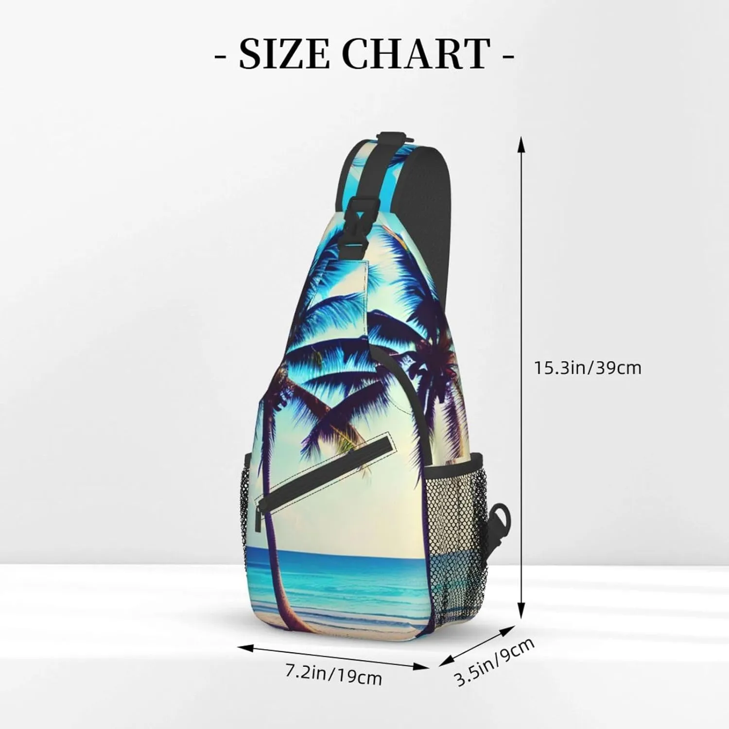 SSIMOO Beach Palm Trees 1 Versatile Travel Hiking Backpack-Perfect For Outdoor Cycling,Chest Shoulder Bag